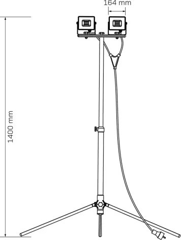 LED reflektor so stojanom 2xLED/30W/230V 6500K IP65 žltý