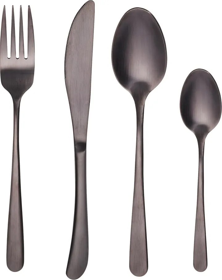 KINGS Príbory matné set 4 ks – čierna