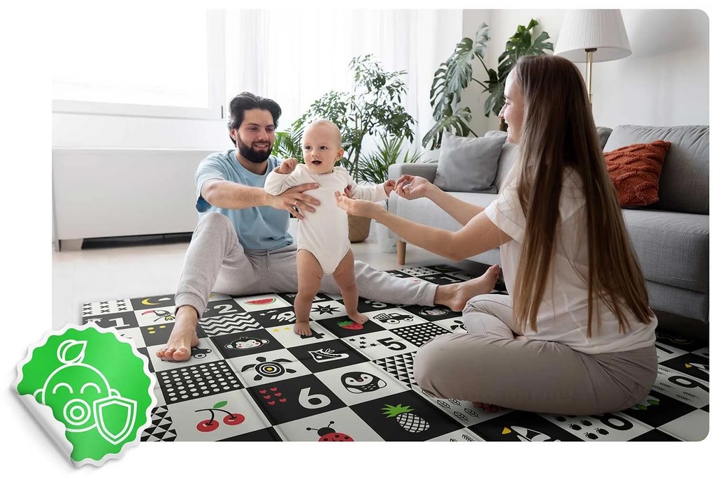 Penová podložka 200 x 180 x 1 cm Nukido NK-340 oceán-čísla