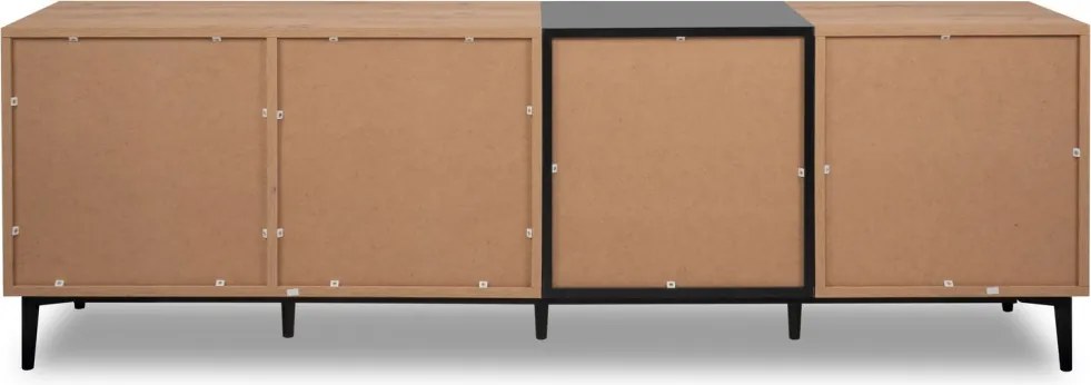 Široká skrinka 4-dverová Nola, dub artisan/čierna