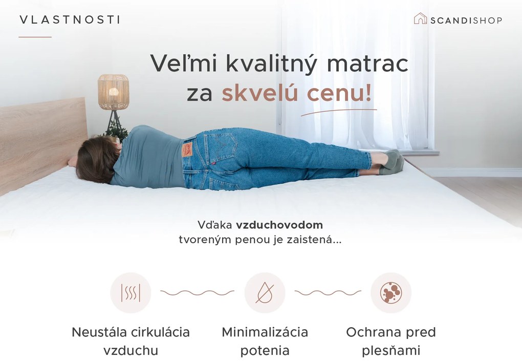 Penový matrac DELUXE 140x200 cm Ochrana matraca: VRÁTANE chrániča matraca