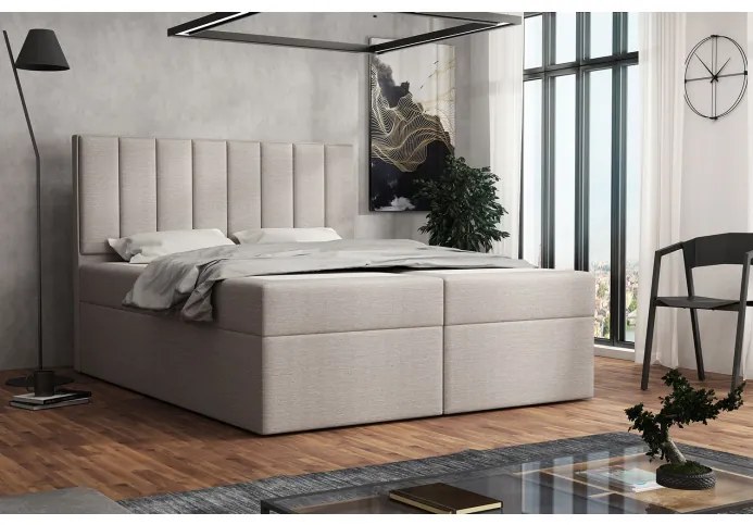 Čalúnená posteľ boxspring 120x200 SAMANTA - béžová 1