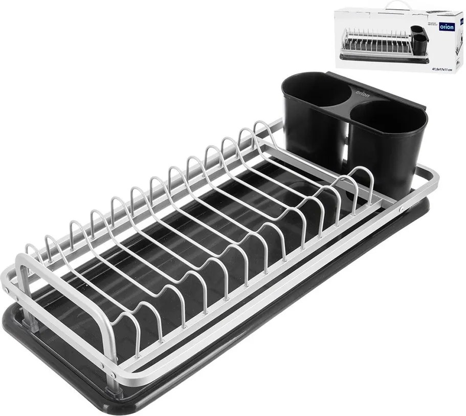 Čierno-biely kovový odkvapkávač 41,5x17 cm Deluxe – Orion