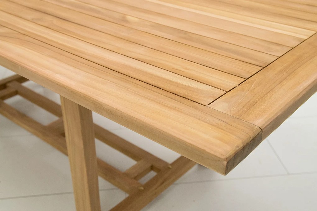 Deokork Záhradný obdĺžnikový stôl MONTANA 160/210 x 90 cm (teak)