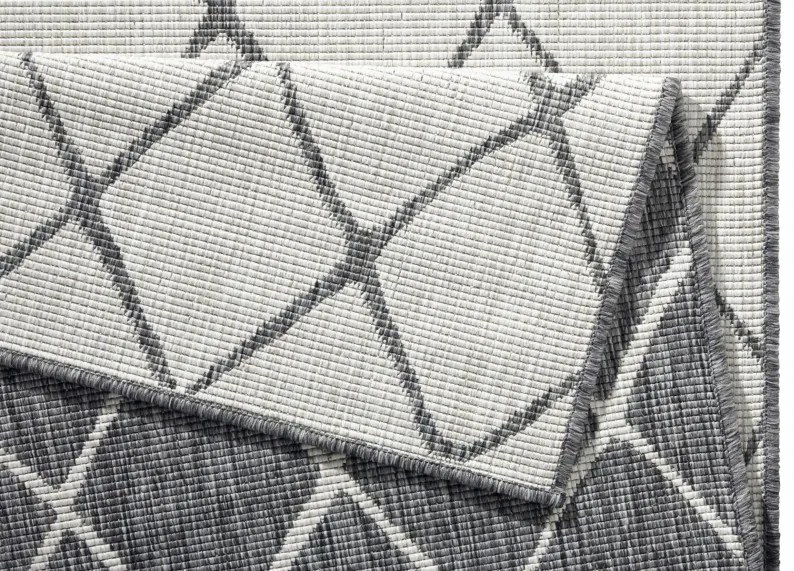 Kusový koberec Twin-Wendeteppiche 103118 grau creme – na von aj na doma, 80x350, šedá, chodba / predsieň, Hanse Home