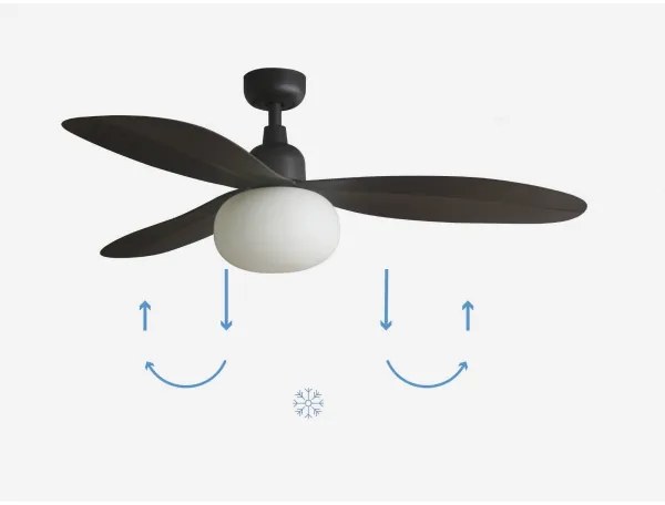 FARO 34301-11L - Stropný ventilátor PALMA 1xE27/15W/230V hnedý pr. 129 cm IP44 + diaľkové ovládanie
