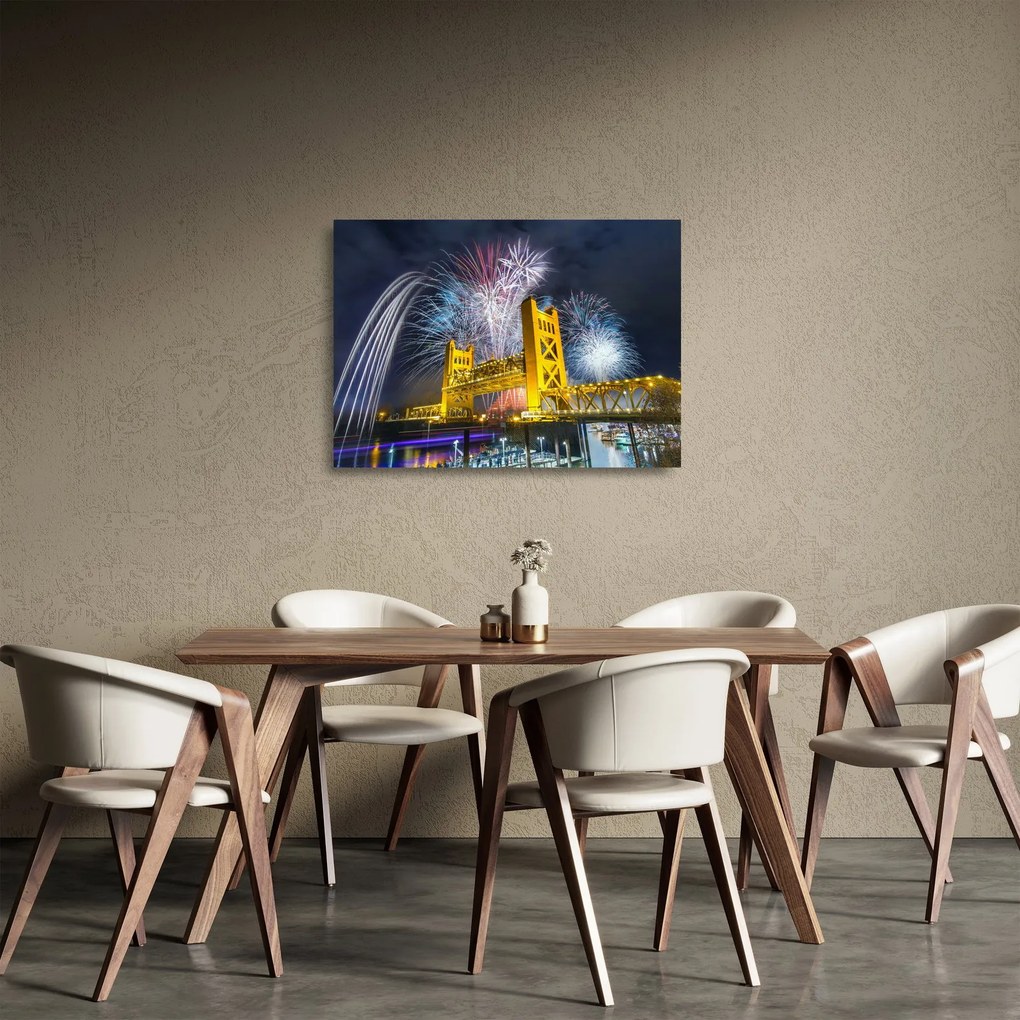Sklenený obraz - Silvestrovská noc (70x50 cm)