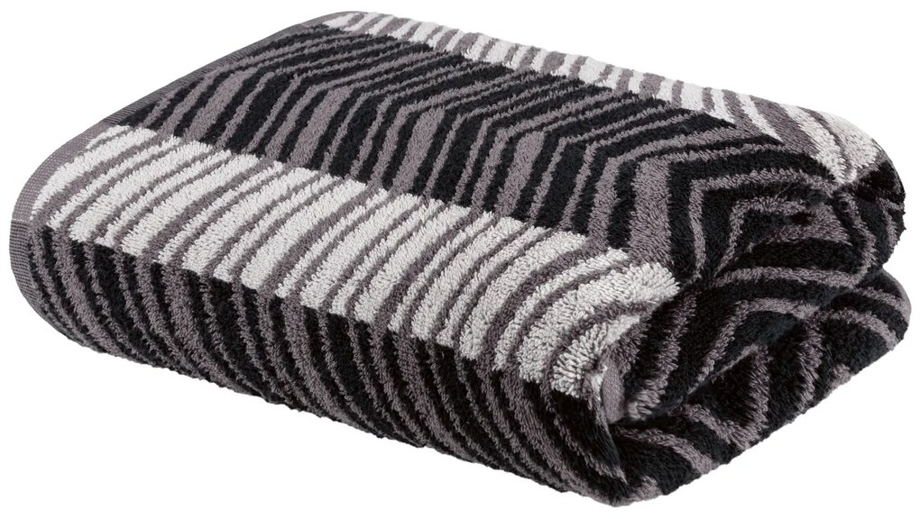 LIVARNO home Froté osuška, 70 x 140 cm (tmavosivá cik-cak) (100358092)