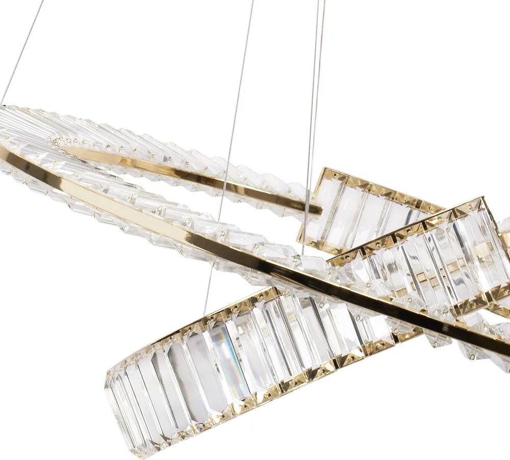 Toolight Toolight, LED krištáľové stropné svietidlo APP1524-CP60/80, zlatá, OSW-06972