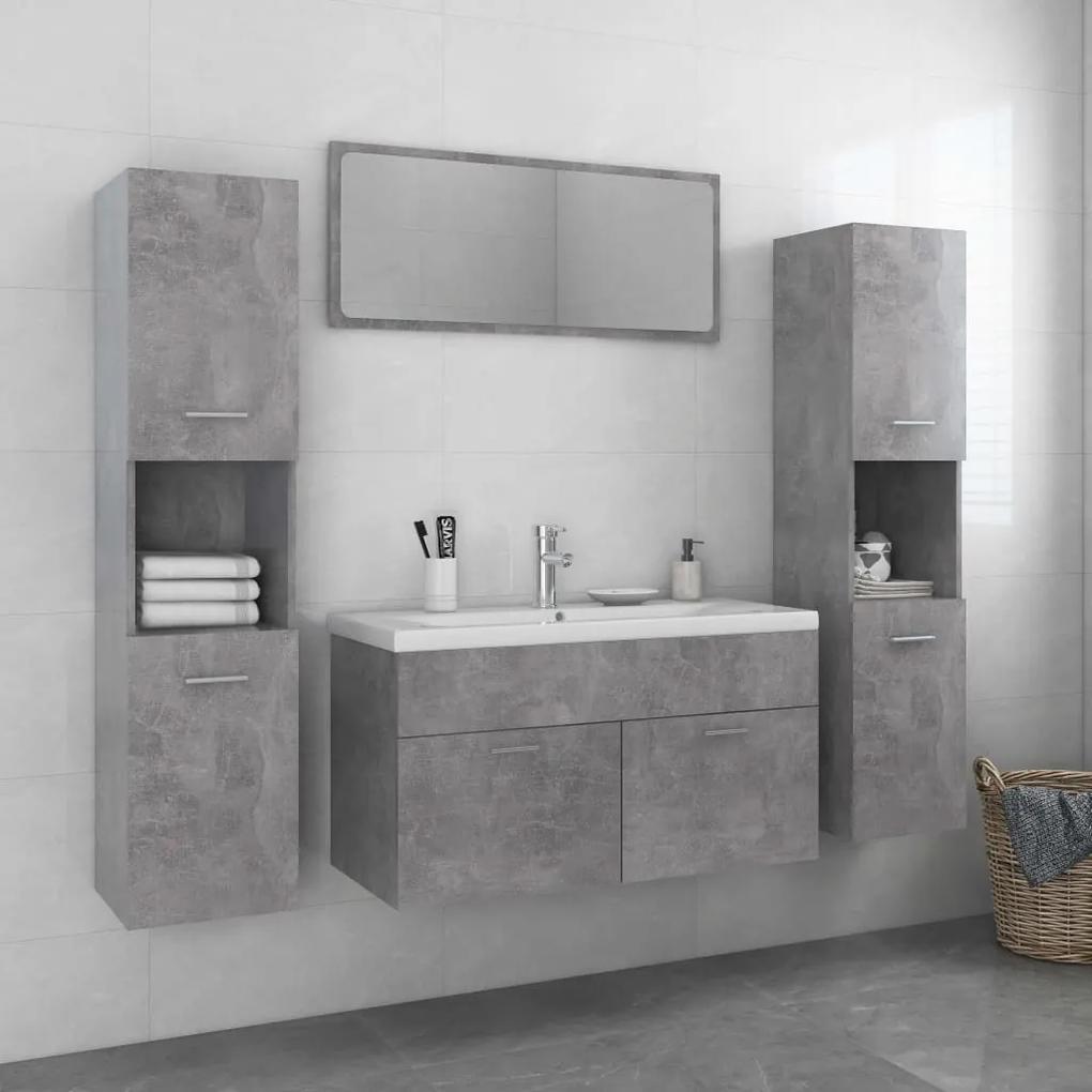 Súprava kúpeľňového nábytku betónová sivá drevotrieska 3071517