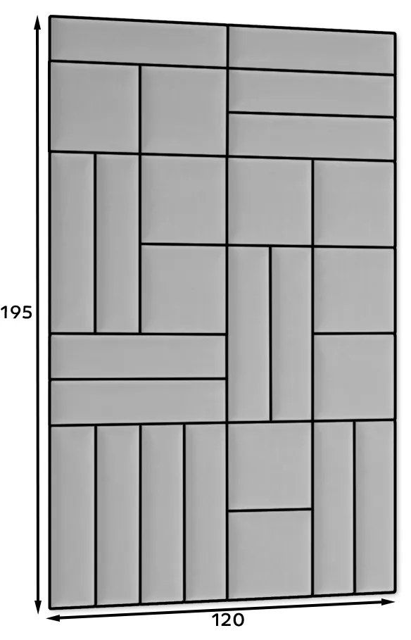 Set 26 čalúnených panelov Quadra 120x195 cm (horčicová). Vlastná spoľahlivá doprava až k Vám domov. 1051985