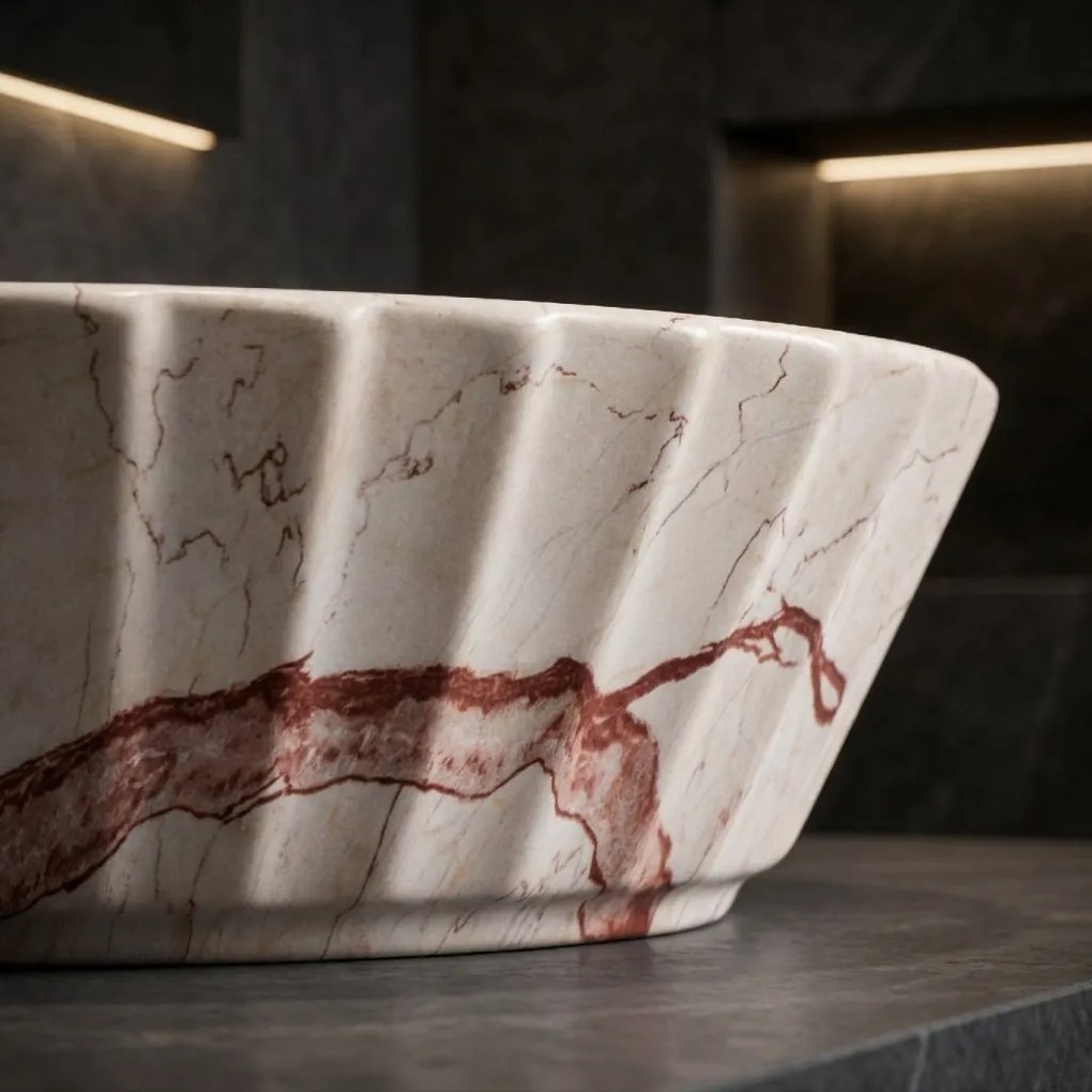 Rea Samanta Zen, umývadlo na dosku 500×380×135 mm, béžová imitácia kameňa matná, REA-U3532