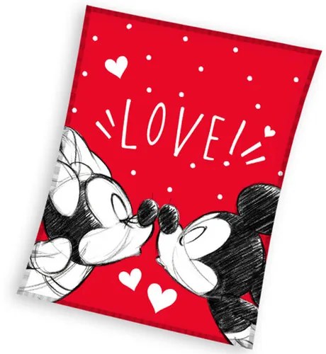 Carbotex Detská deka Mickey a Minnie Mouse Love, 130 x 160 cm