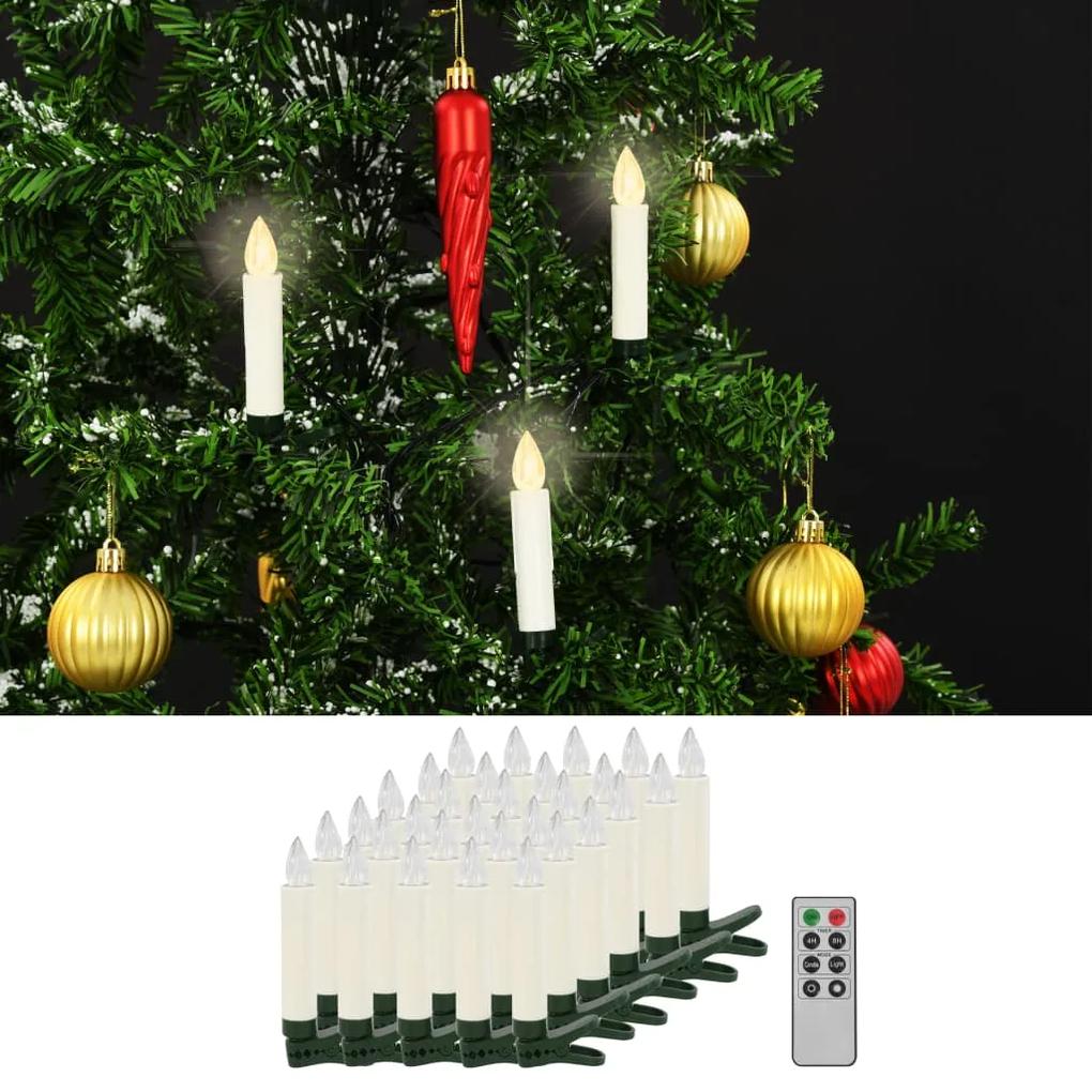 vidaXL Bezdrôtové LED sviečky s diaľkovým ovládaním 30 ks teplá biela farba