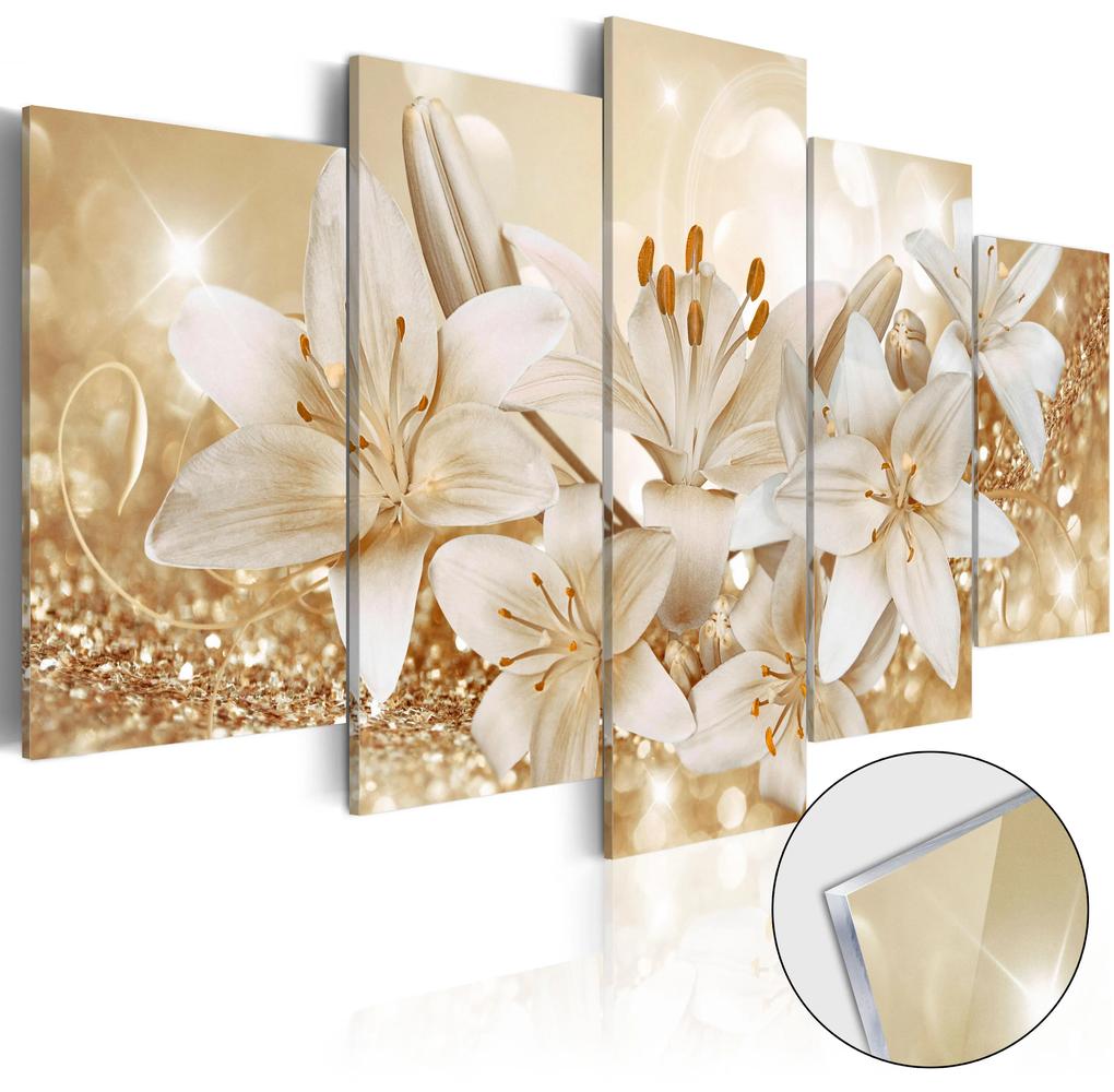 Artgeist Obraz na akrylátovom skle - Golden Bouquet [Glass] Veľkosť: 100x50