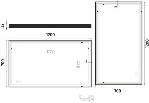 LED zrkadlo do kúpeľne Nimco 120x70 cm čierne ZPC 13006-90