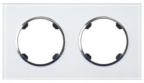 Elhard Sklenený dvojitý rámček Rondo Glass, biely RG3102W