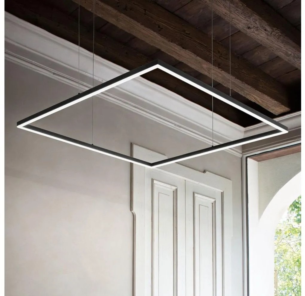 Ideal Lux - LED luster na lanku ORACLE SLIM LED/33W/230V 3000K 50x50 cm čierny