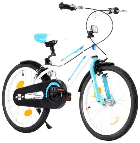 vidaXL Detský bicykel modrý a biely 18 palcový-