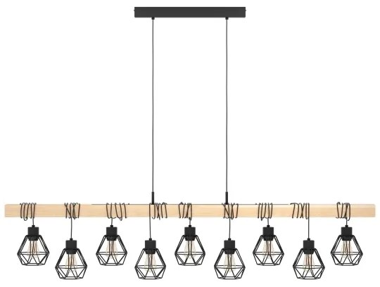 Eglo 44077 - Závesný luster na lanku TOWNSHEND 9xE27/60W/230V