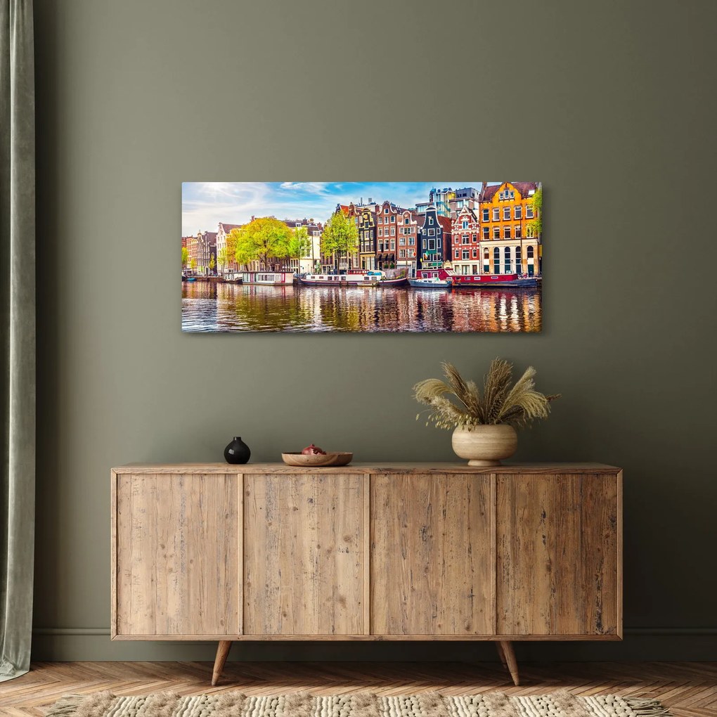 Obraz - Tancujúce domy, Amsterdam (120x50 cm)