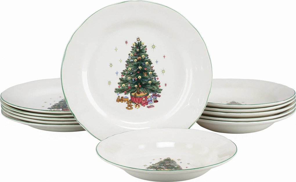 XXXLutz JEDÁLENSKÝ SERVIS Tannenbaum bunt 12-dielne Creatable - Jedálenské sety - 007768082903