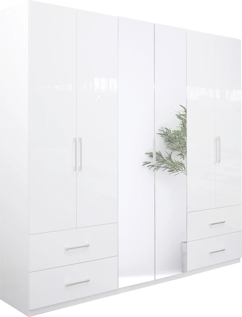 XXXLutz ŠATNÍKOVÁ SKRIŇA, biela, biela s vysokým leskom, 269/211/55 cm P & B - Skrine - 000885000501