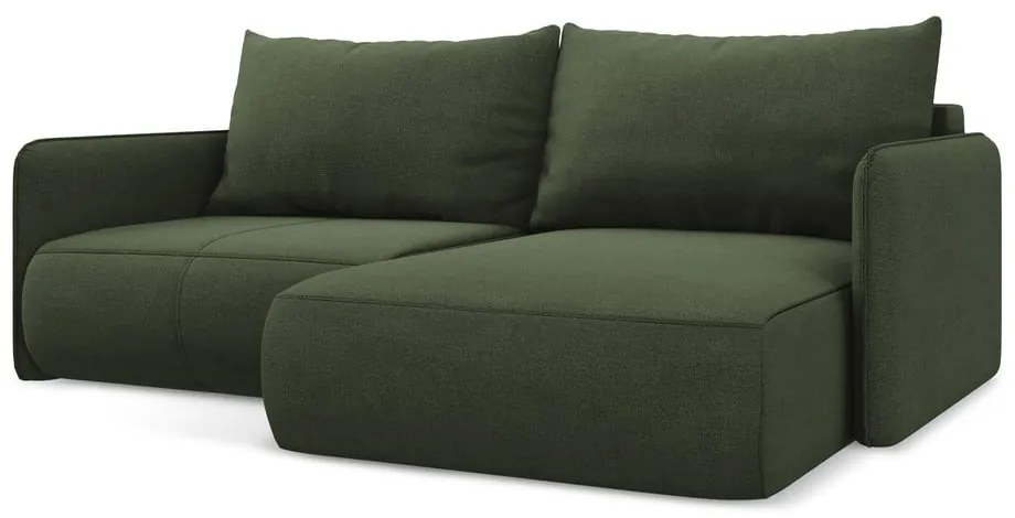 Zelená rozkladacia/s úložným priestorom rohová pohovka (pravý roh) Nanea – Makamii