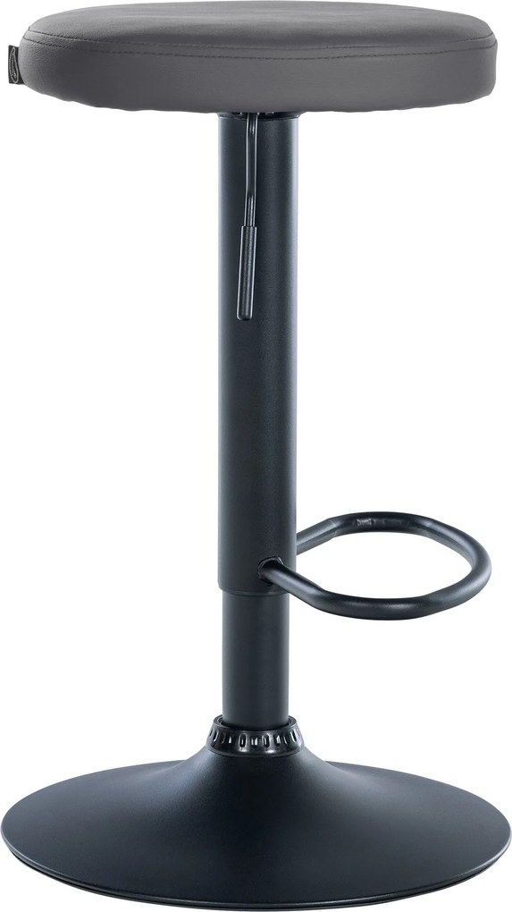 Barová stolička Ponte - koženka, čierny rám - Sivá
