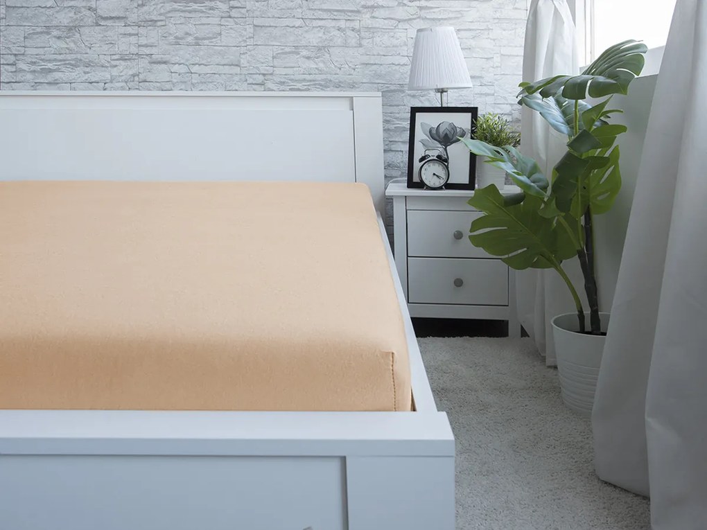 XPOSE® Jersey plachta Exclusive s lycrou - biela káva 90x200 cm