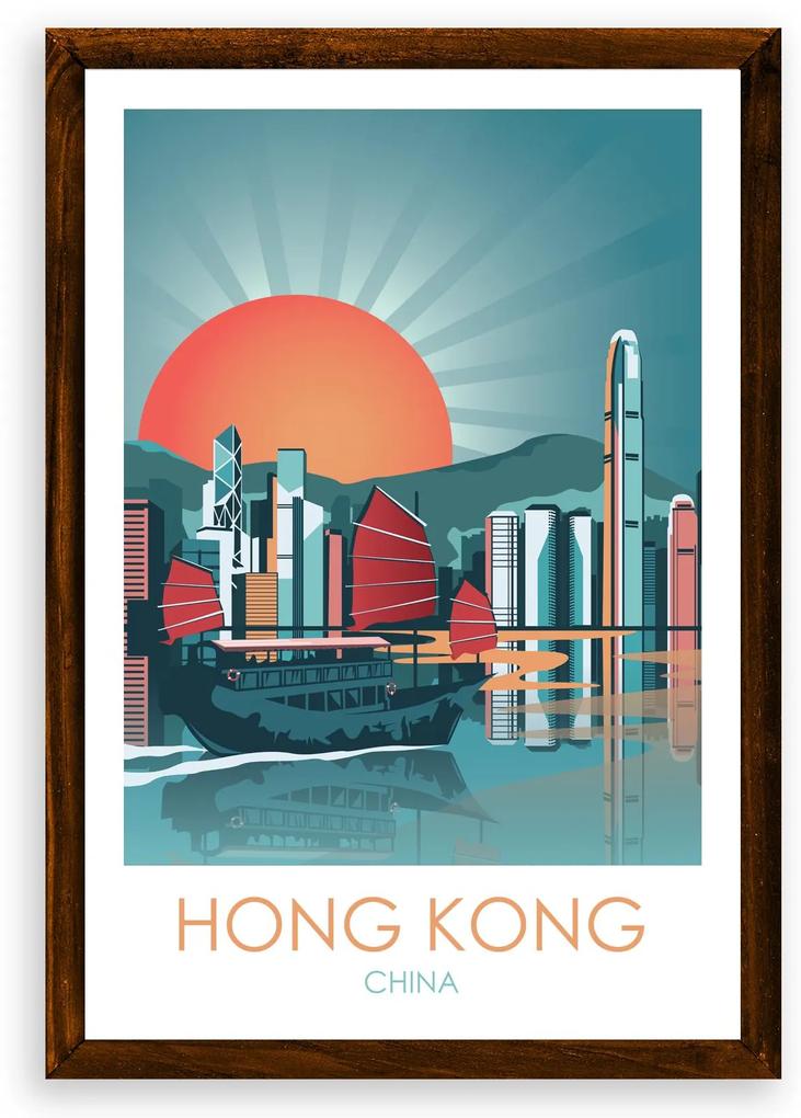 Poster Hong Kong - Poster 50x70cm + čierny rám (71,8€)