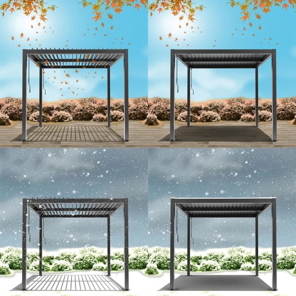 Hliníková bioklimatická pergola s lamelami 3 x 3 M