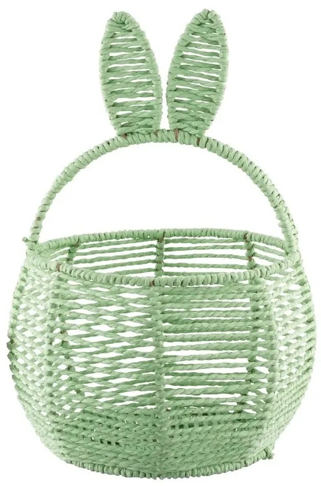 Altom Pletený košík s ušami okrúhly, 18 x 18 x 13/30 cm, zelená