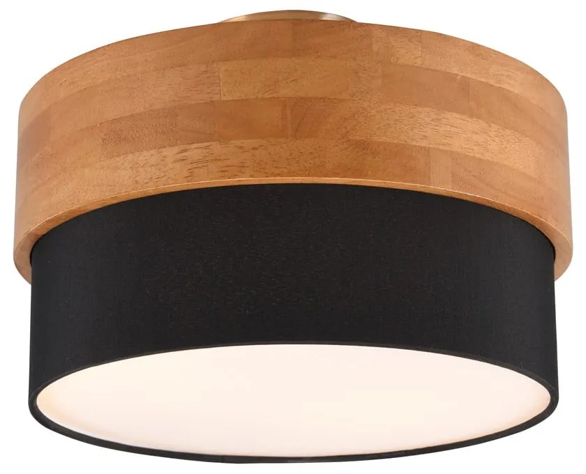 Stropné svietidlo v čierno-prírodnej farbe s textilným tienidlom Seasons – Trio