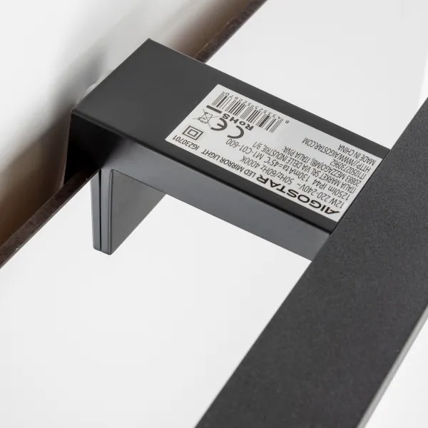 Aigostar - LED zrkadlové osvetlenie do kúpeľne LED/12W/230V 4000K 60 cm IP44 čierne