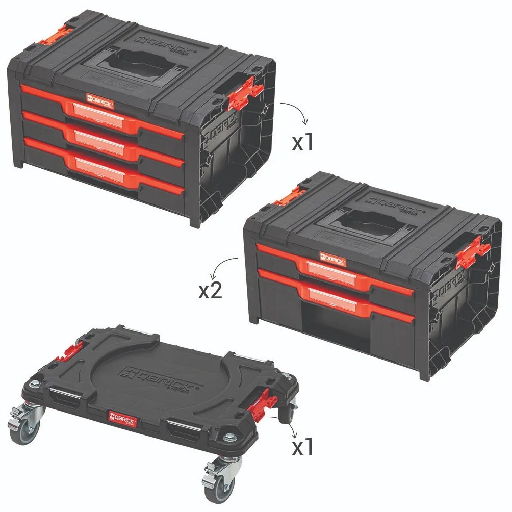 Mobilný vozík na náradie Qbrick System PRO so zásuvkami