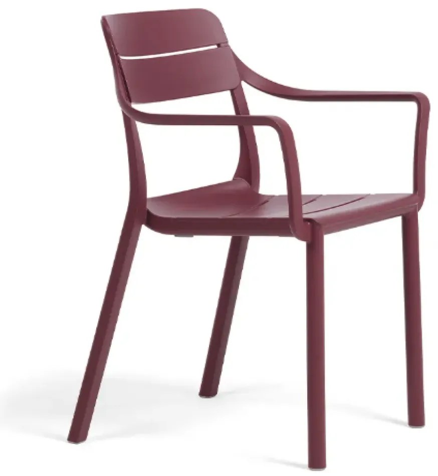 CASSIA ARMCHAIR záhradná stolička s podrúčkami borgogna
