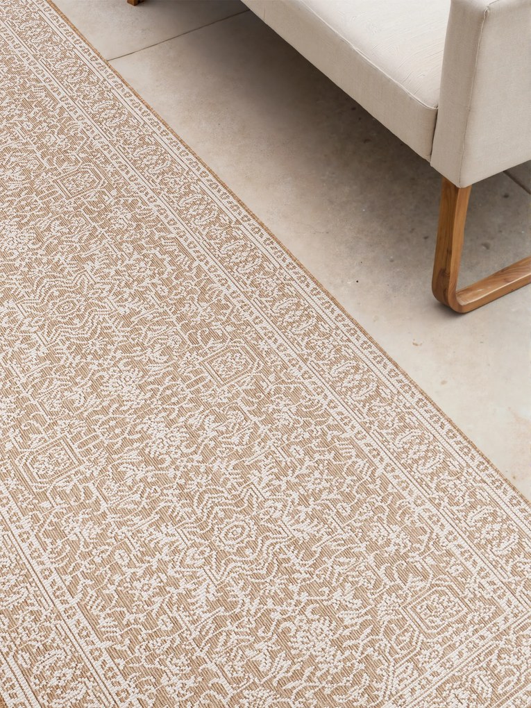NORTHRUGS, Koberec behúň Duet Kona 106250 Beige/White - na von aj na doma, 80x250, béžová, chodba / predsieň