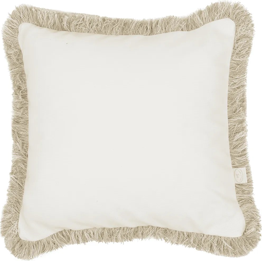 Boho štvorcový vankúš s rámom vanilka + béžová 40x40 cm