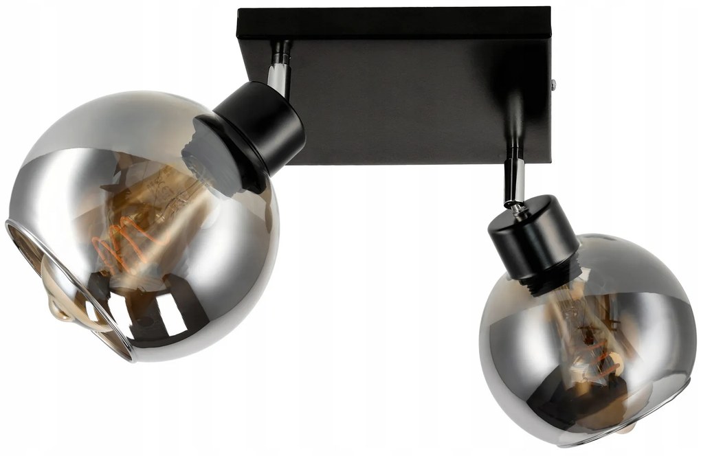 BERGE Sklenená LED stropná lampa 2xE27 - dymová guľa