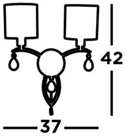 Searchlight 1602-2AB - Nástenná lampa ALBERTO 2xE14/60W/230V