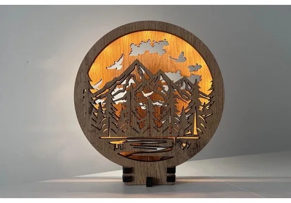 Li-Go 23583/DUB2 - LED stmievateľná stolná dekorácia LED/12W/230V 20x22 cm dub