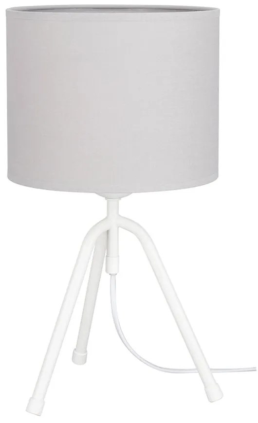 Tami Stolná lampa 1xE27 Max.60W Biela / Biele PVC / Svetlo šedá