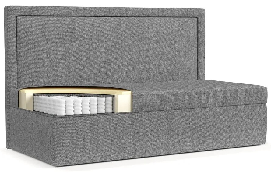 Sivá čalúnená jednolôžková posteľ 100x200 cm Scala – Maison de Rêve