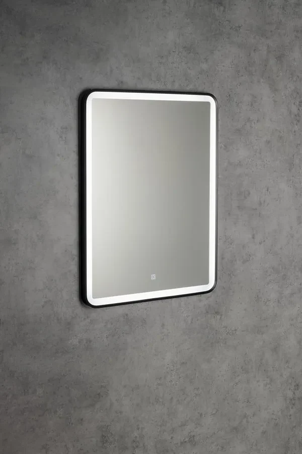 Aqualine Aqualine, SWIDA zrkadlo s LED osvetlením 60x80cm, dotykový senzor, stmievateľné, čierna matná, SW060