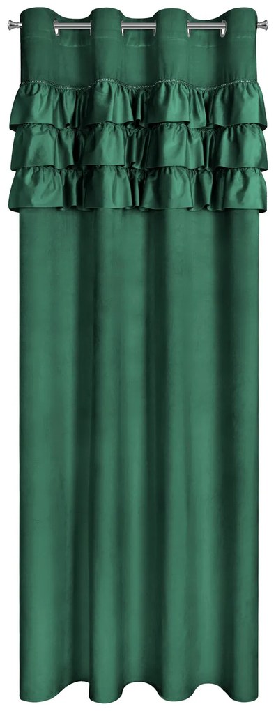 ZATEMŇOVACÍ ZÁVES NA KRÚŽKOCH SAMI 140X250 CM TMAVOZELENÁ