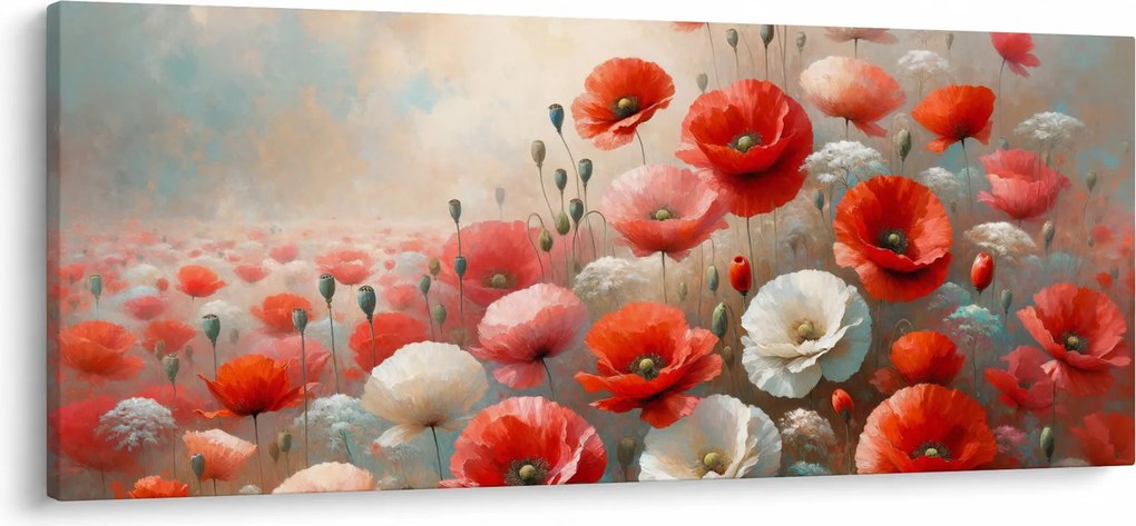 Obraz - Maľba vlčích makov (120x50 cm)