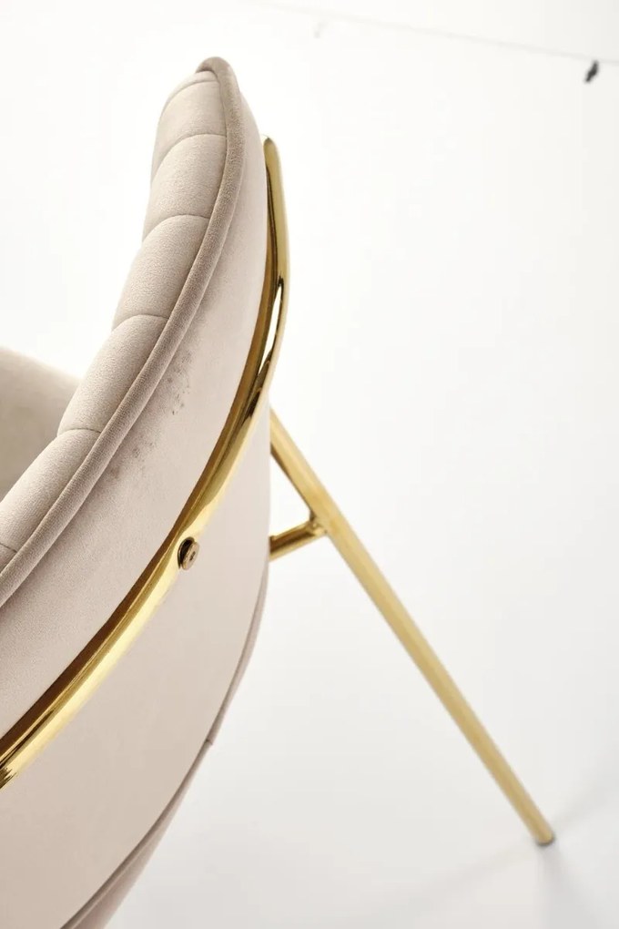 JEDÁLENSKÁ STOLIČKA SENNA BÉŽOVÁ + ZLATÉ NOHY