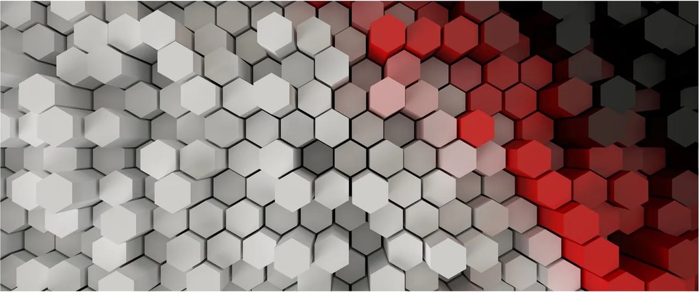 Obraz - 3D hexagóny (120x50 cm)