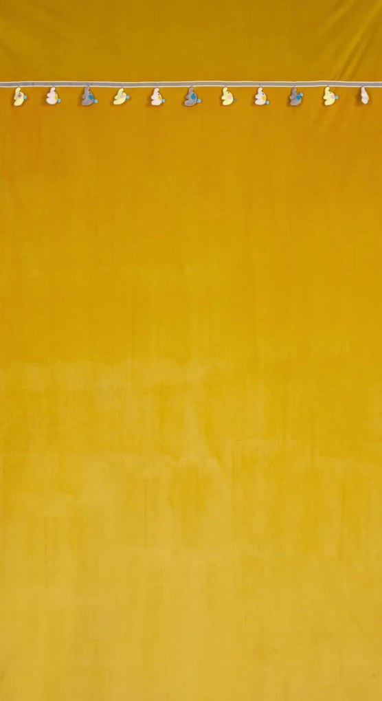 DETSKÝ ZATEMŇOVACÍ ZÁVES NA KRÚŽKOCH KIDS 1 140X250 CM HORČICOVÁ